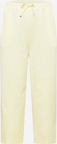 Calvin Klein Curve Wide leg Broek in Geel: voorkant