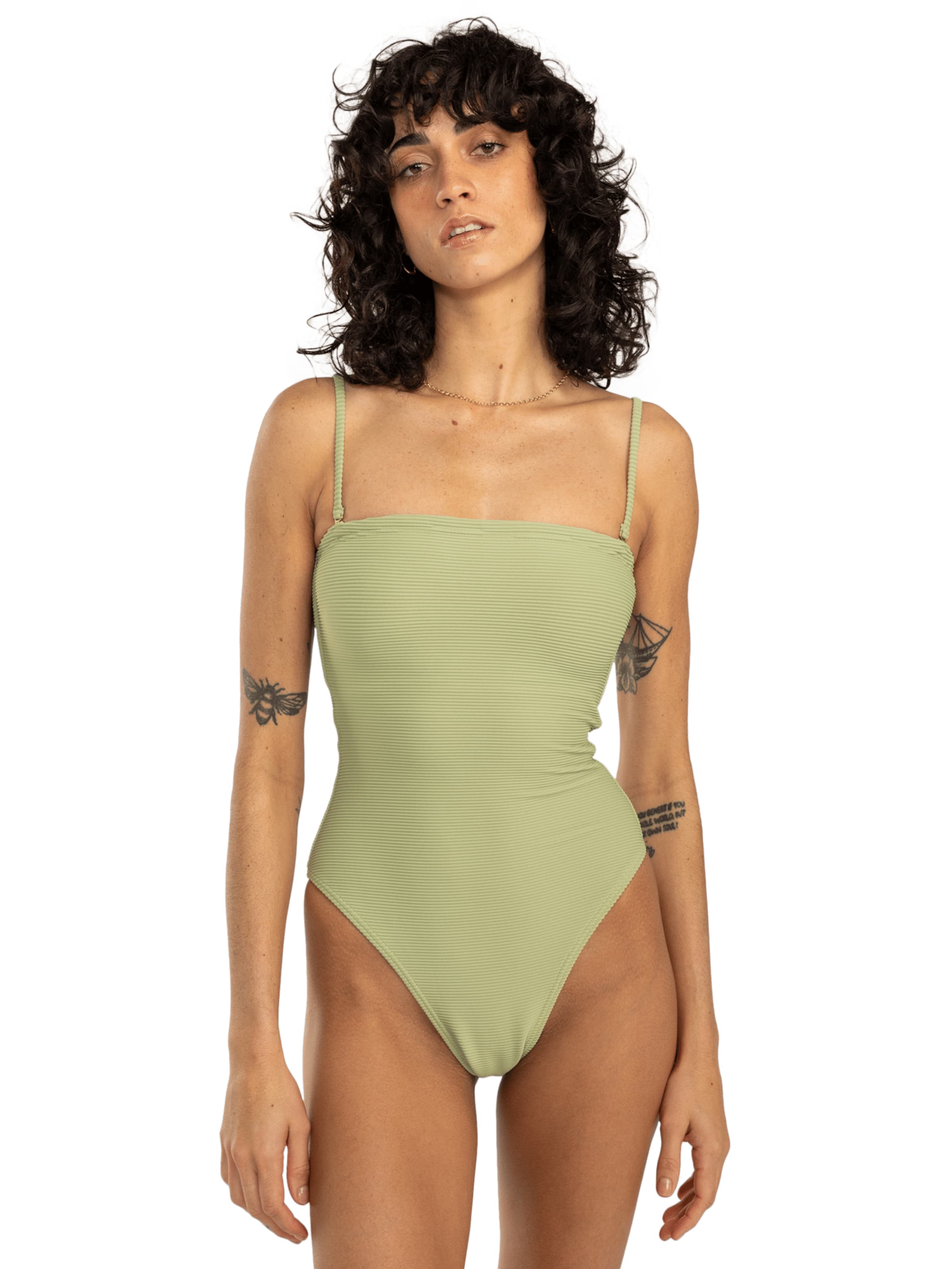 BILLABONG Bandeau Badpak 'Tanlines' in Groen: voorkant
