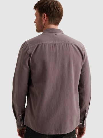 PME Legend Regular fit Skjorta 'Shirt in cotton/linen with garment-dye wash' i lila