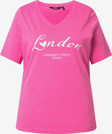 T-shirt Ulla Popken en rose : devant