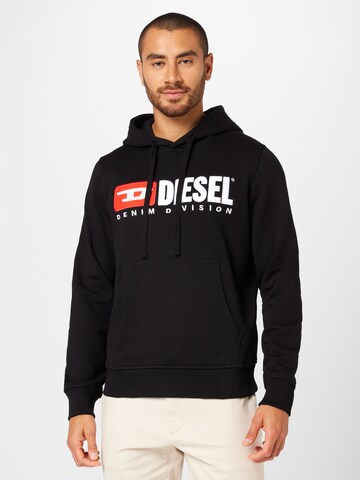 DIESEL Sweatshirt 'Ginn' in Black: front