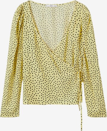 MANGO Blouse 'Topacio' in Geel: voorkant