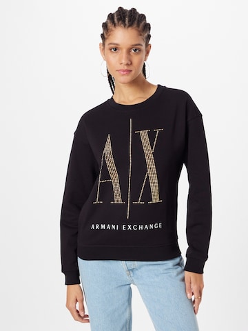 ARMANI EXCHANGE Sweatshirt in Zwart: voorkant