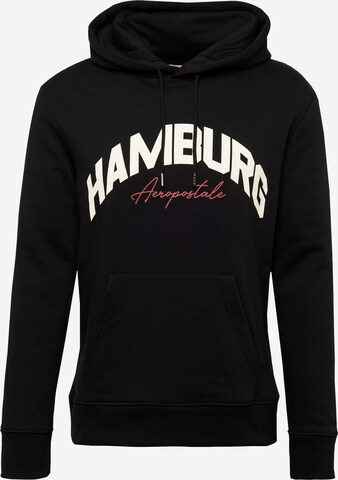 Sweat-shirt 'HAMBURG' AÉROPOSTALE en noir : devant