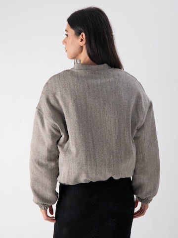 MND Übergangsjacke 'Down bomber jacket with ruffled hem'‌‌‌‌‌ in Grau