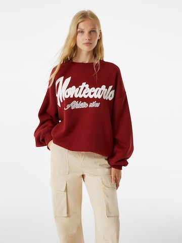 Sweat-shirt Bershka en rouge : devant