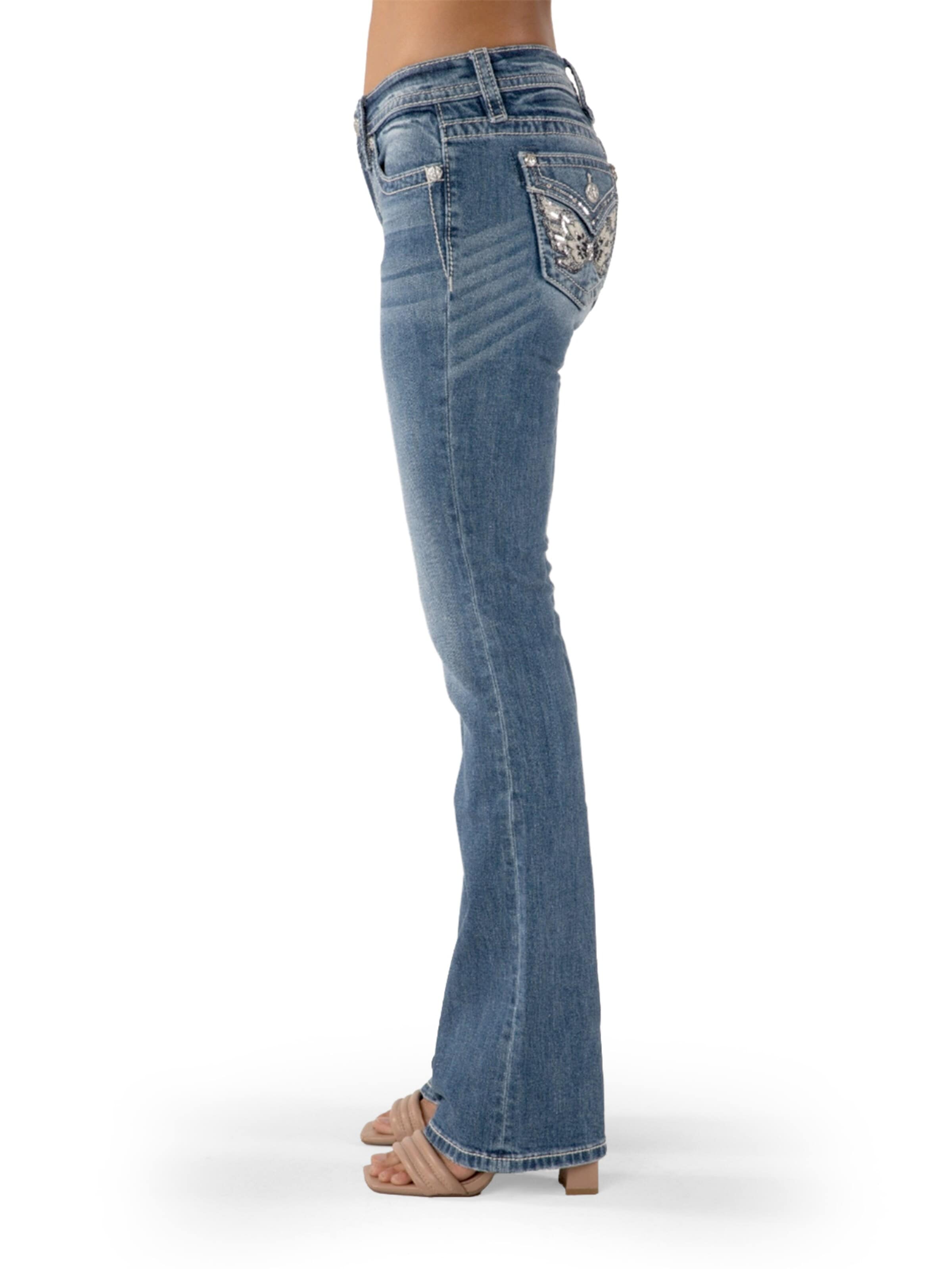 Miss Me Bootcut Jeans 'M985 Mid Rise Boot Jeans' in Blauw