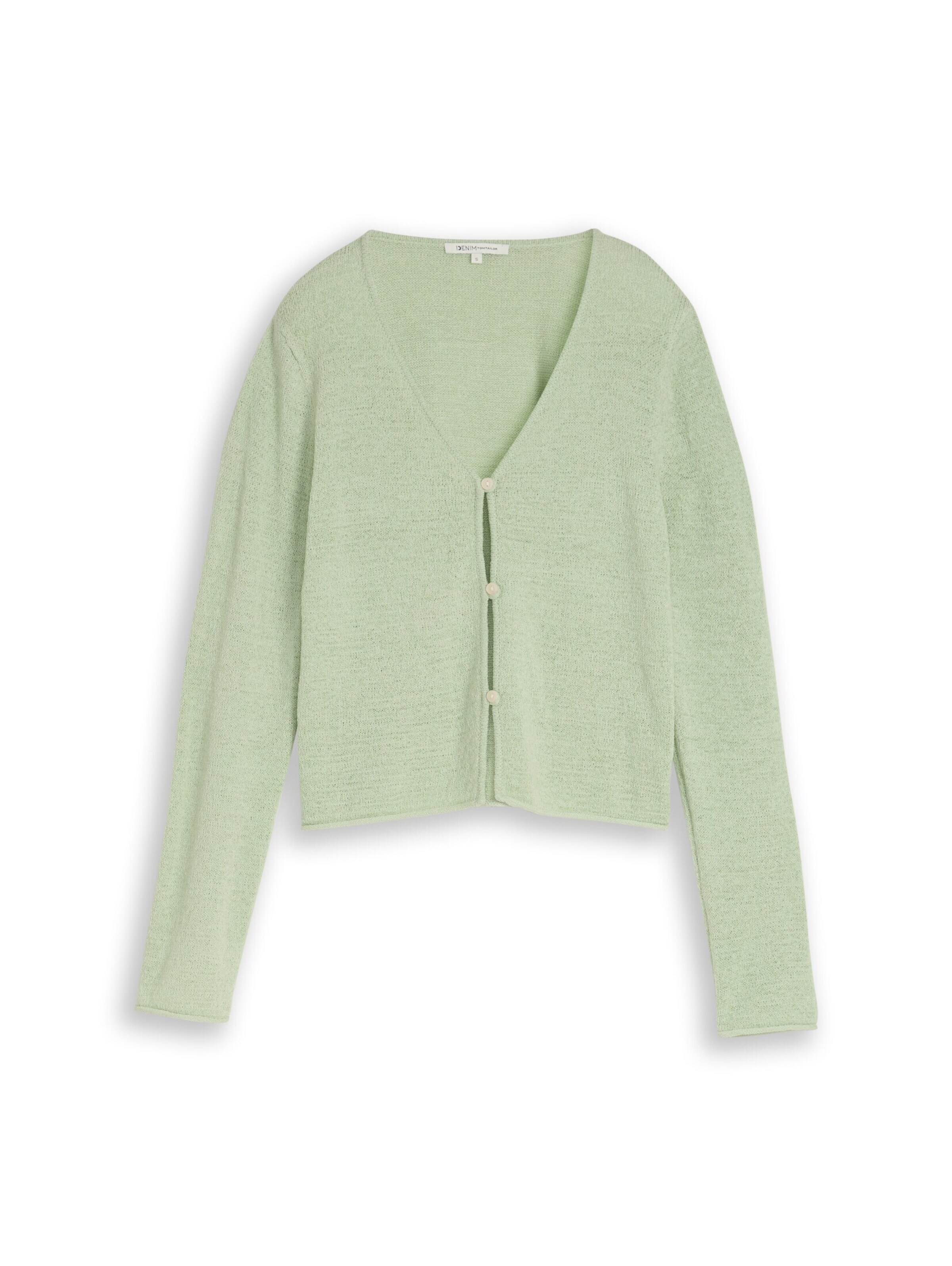 TOM TAILOR DENIM Knit Cardigan in Green: front