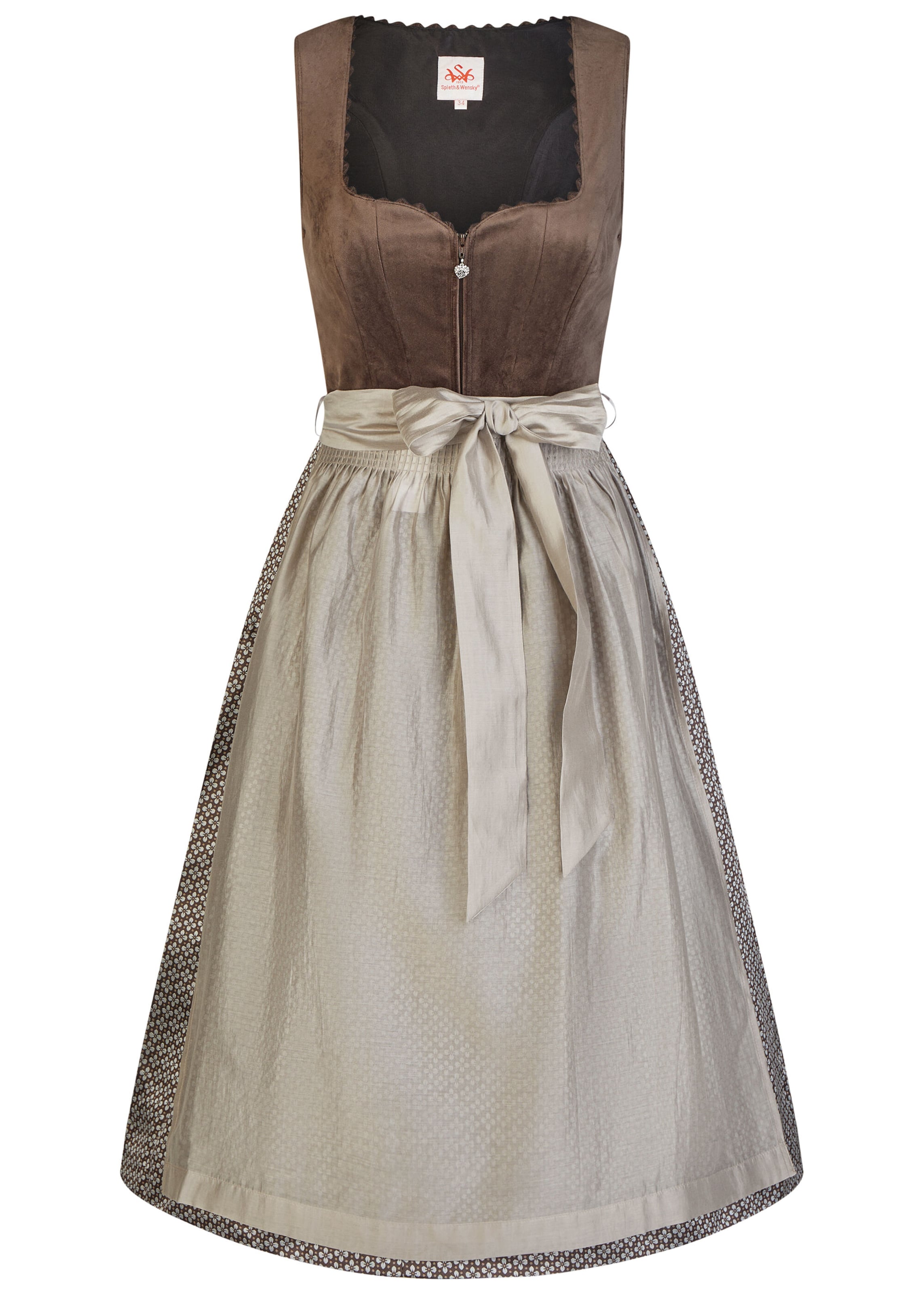 SPIETH & WENSKY Dirndl 'Gambe' in Brown: front