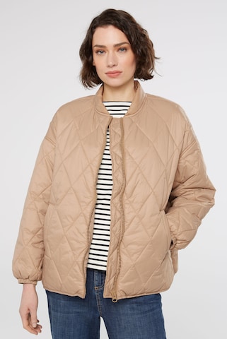 SENSES.THE LABEL Between-Season Jacket in Beige: front