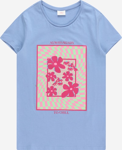 s.Oliver Shirt in de kleur Hemelsblauw / Mintgroen / Pink / Lichtroze, Productweergave