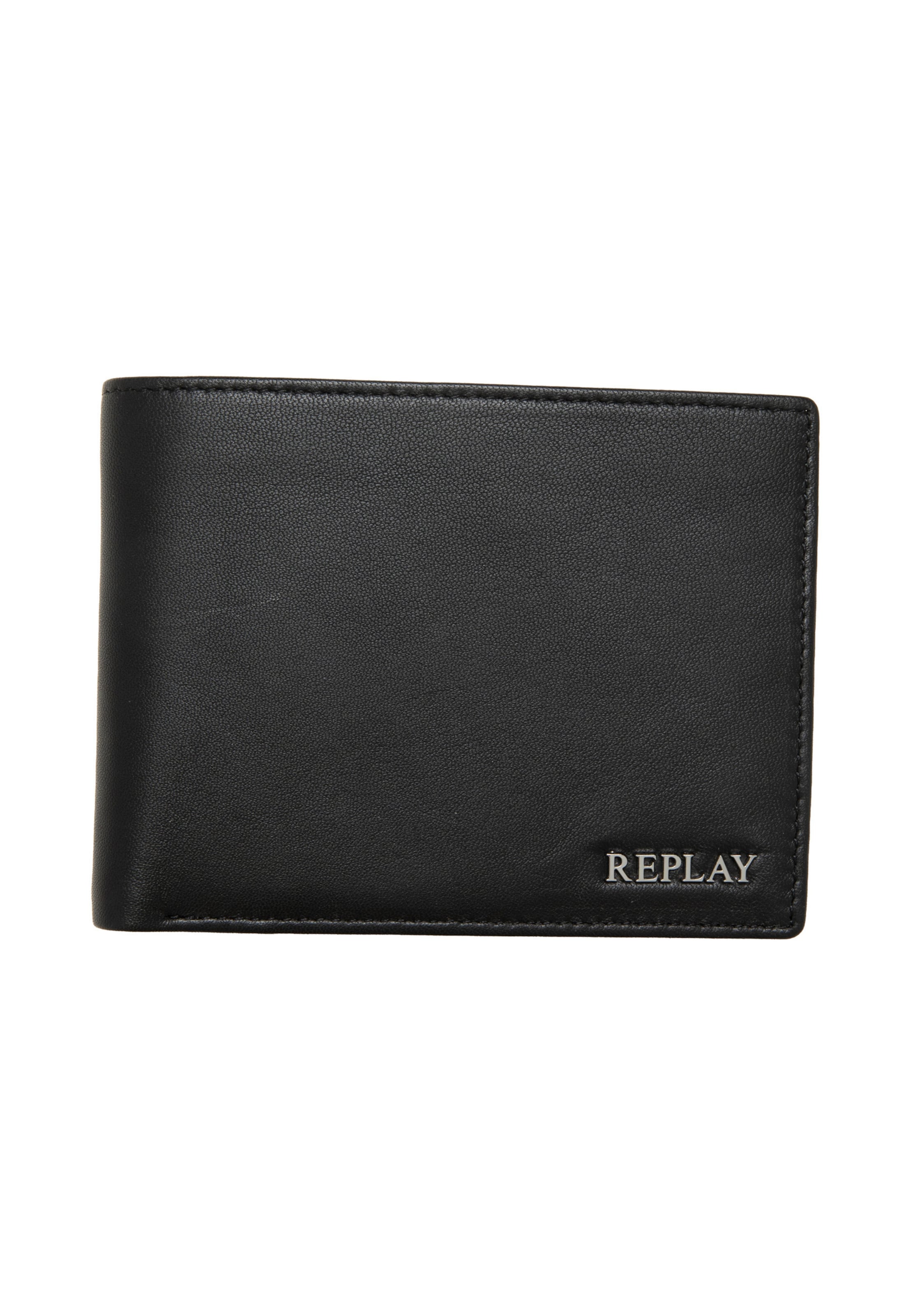 REPLAY Wallet in Black: front