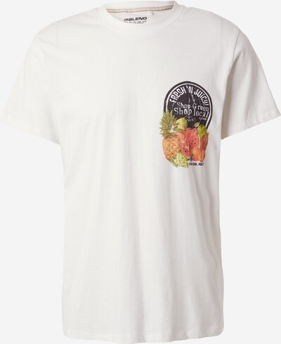 BLEND T-Shirt en vert clair / orange / noir / blanc, Vue avec produit