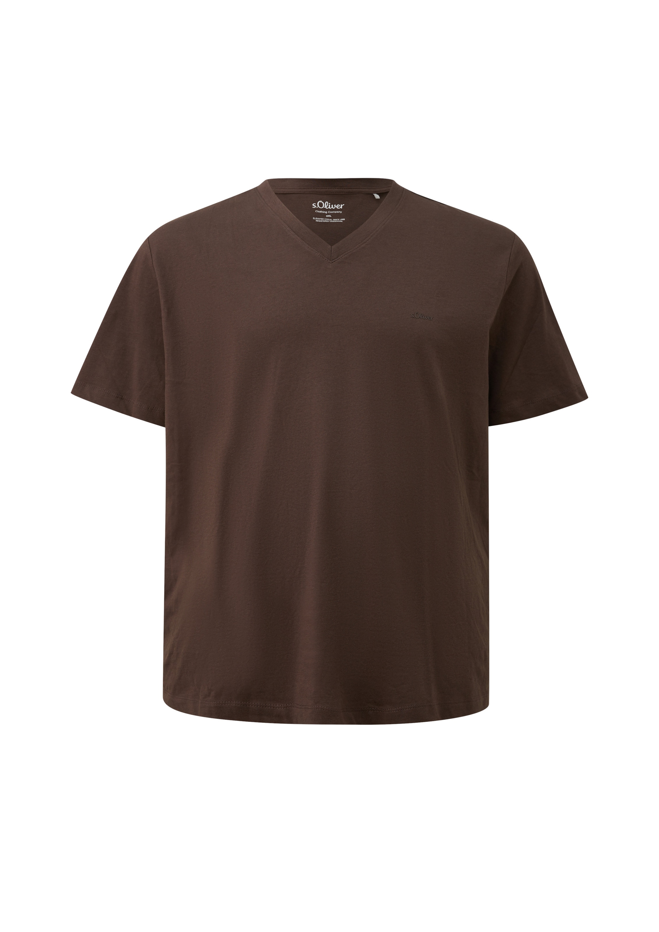 T-Shirt s.Oliver Men Big Sizes en marron : devant