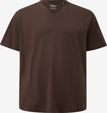 T-Shirt s.Oliver Men Big Sizes en marron : devant