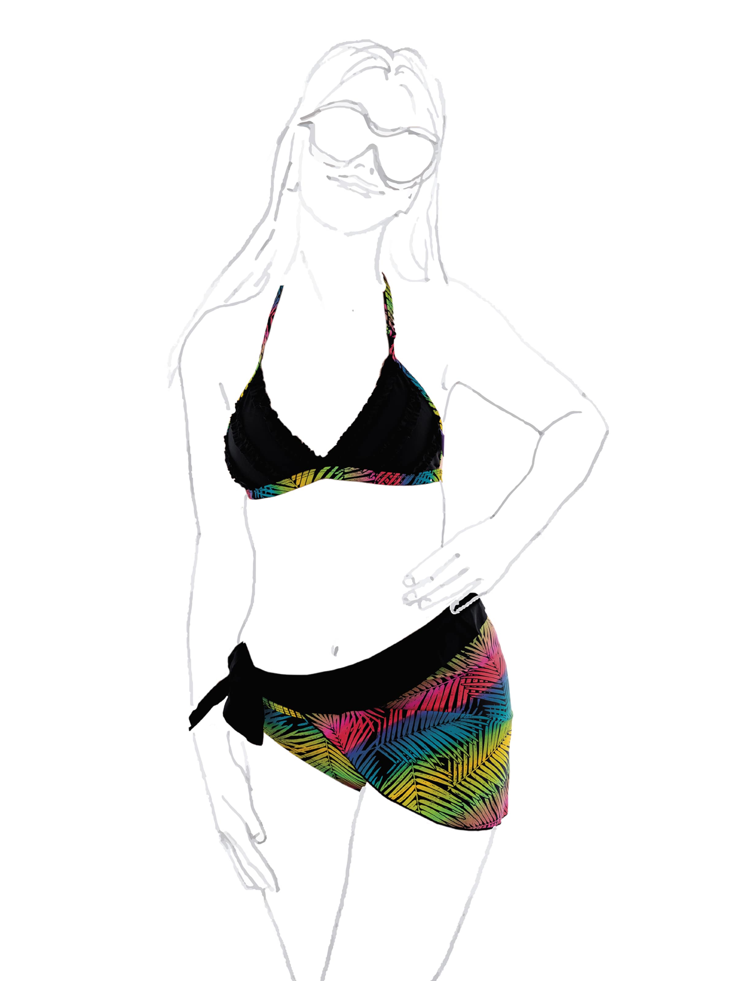 petit amour Triangle Bikini in Mixed colours