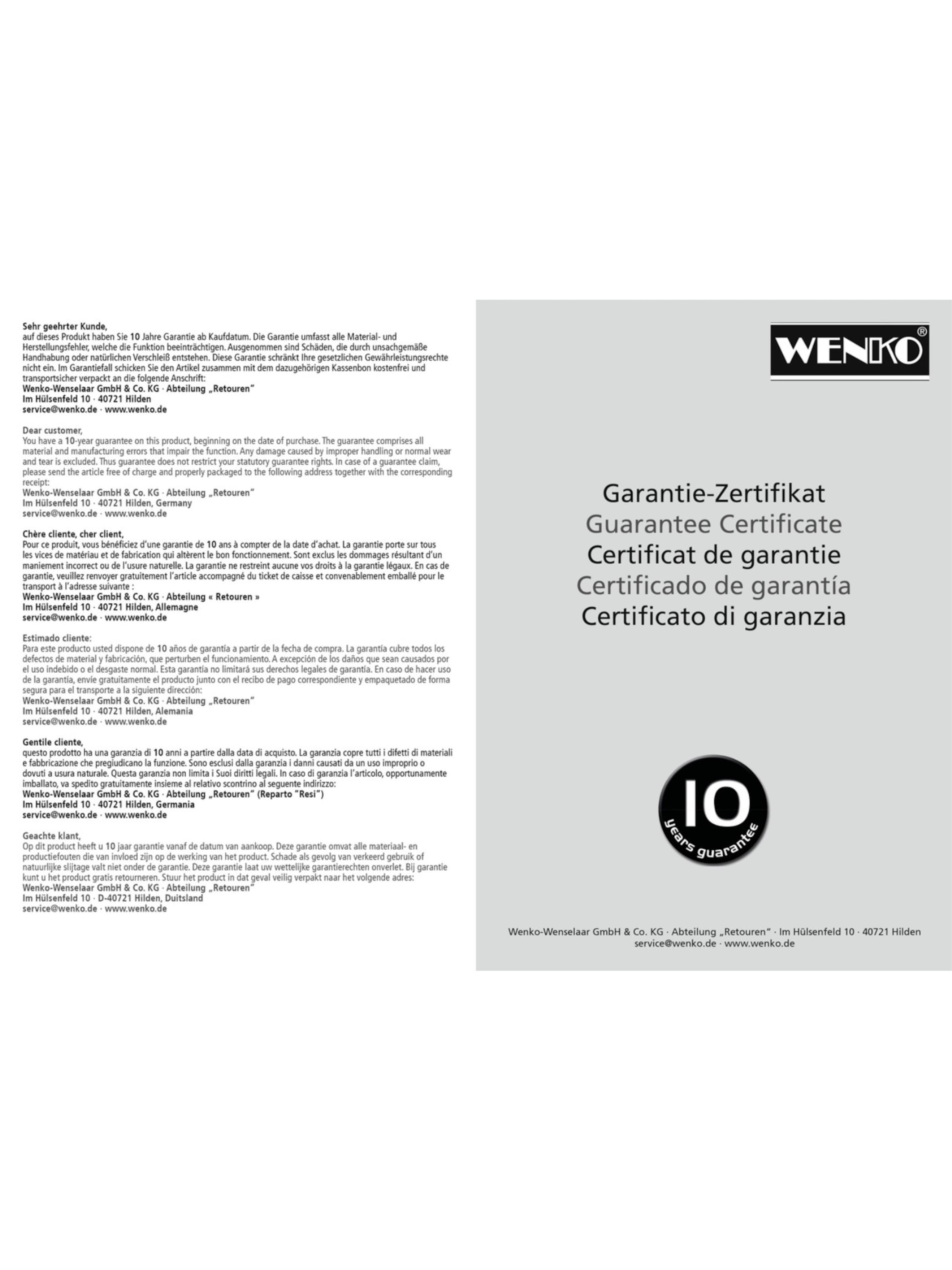 Wenko WC-Garnitur 'Orea' in Silber