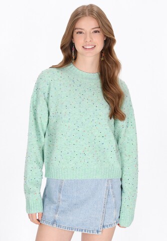 Pull-over oversize MYMO en vert : devant