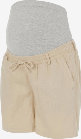 MAMALICIOUS Loosefit Broek in Beige: voorkant