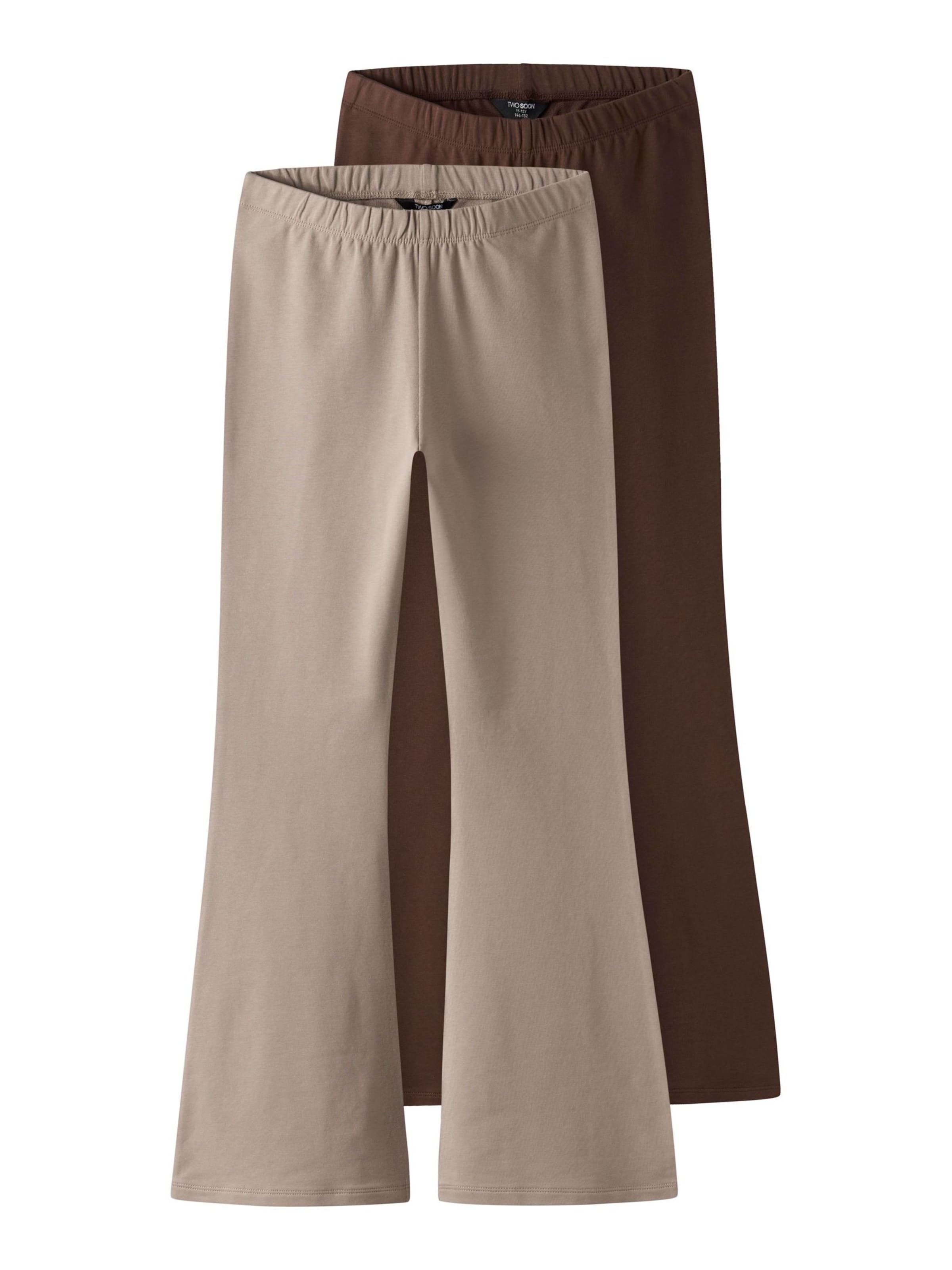 TWO SOON Bootcut Leggings in Braun: Vorderseite