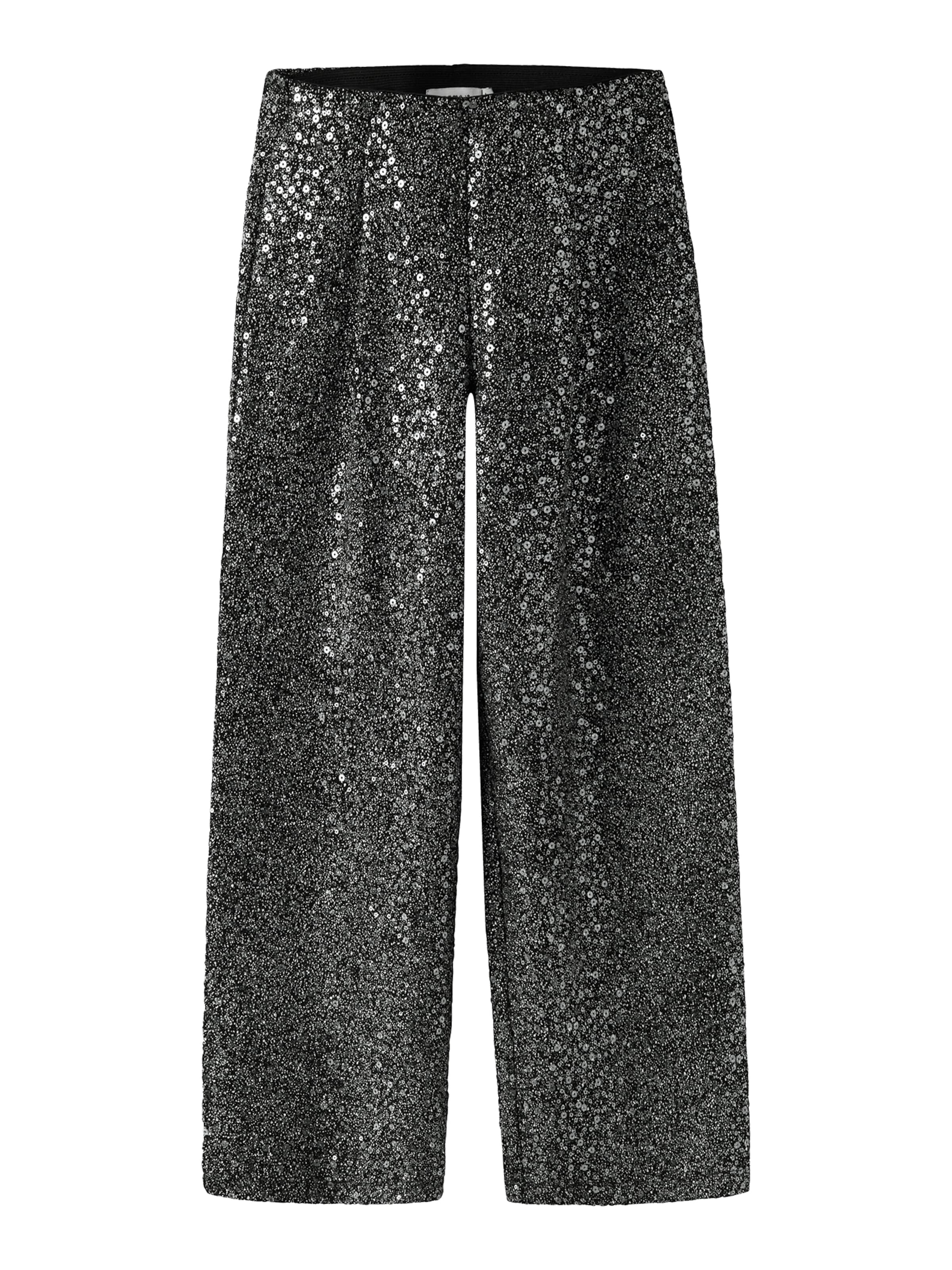 NAME IT Широки крачоли Панталон 'NKFSURA' в черно: отпред