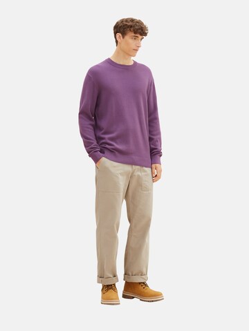 TOM TAILOR DENIM Sweater in Purple