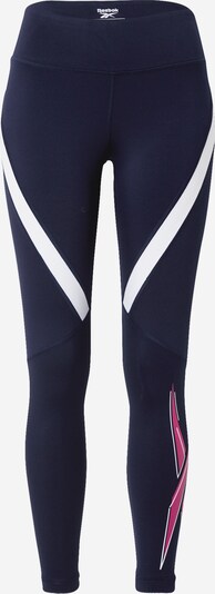 REEBOK Leggings 'WOR' in dunkelblau / pink / weiß, Produktansicht