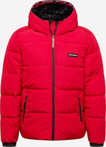 HOLLISTER Zimní bunda – červená: přední strana