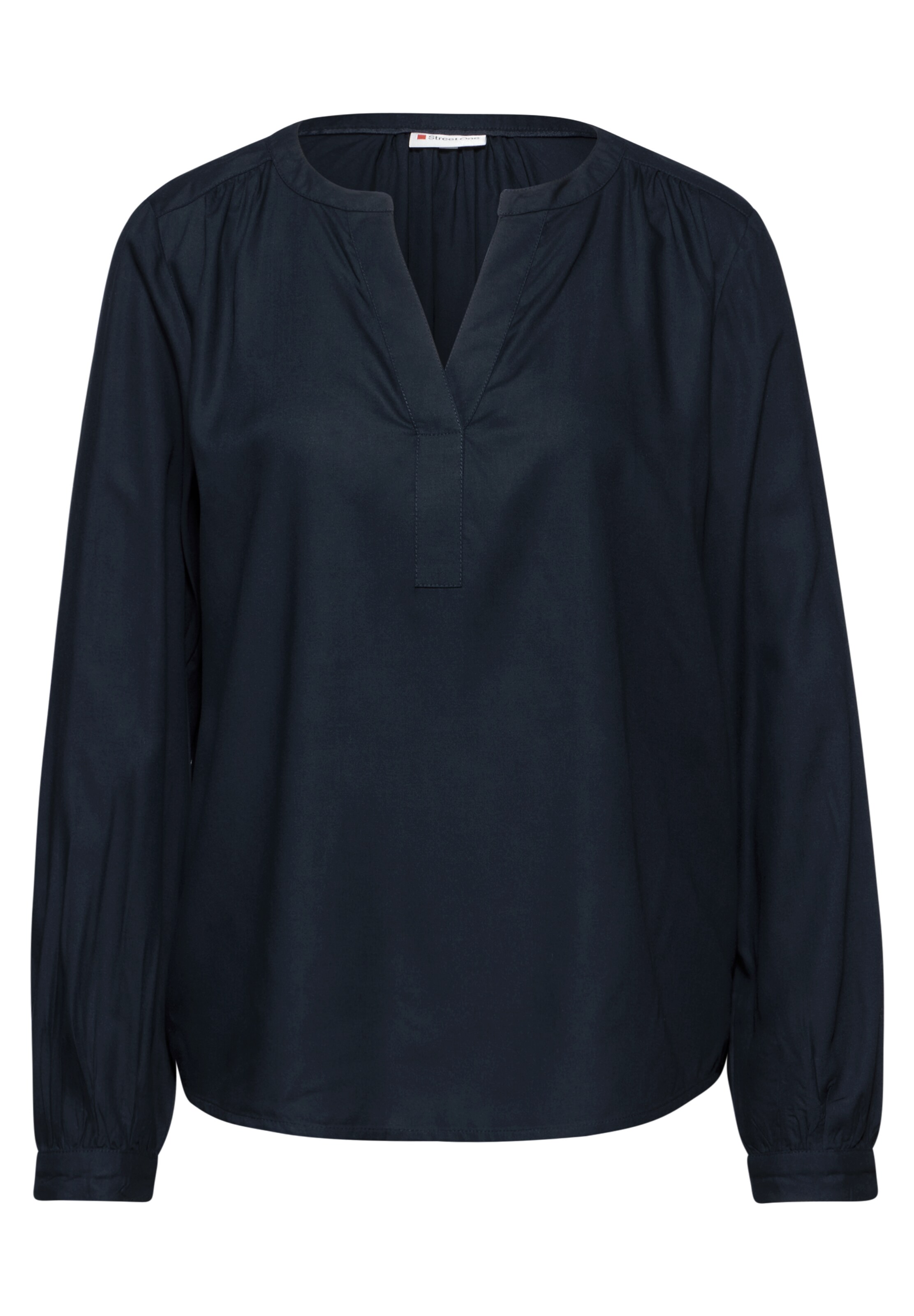 STREET ONE Tunika Bluse in Unifarbe in Blau: Vorderseite