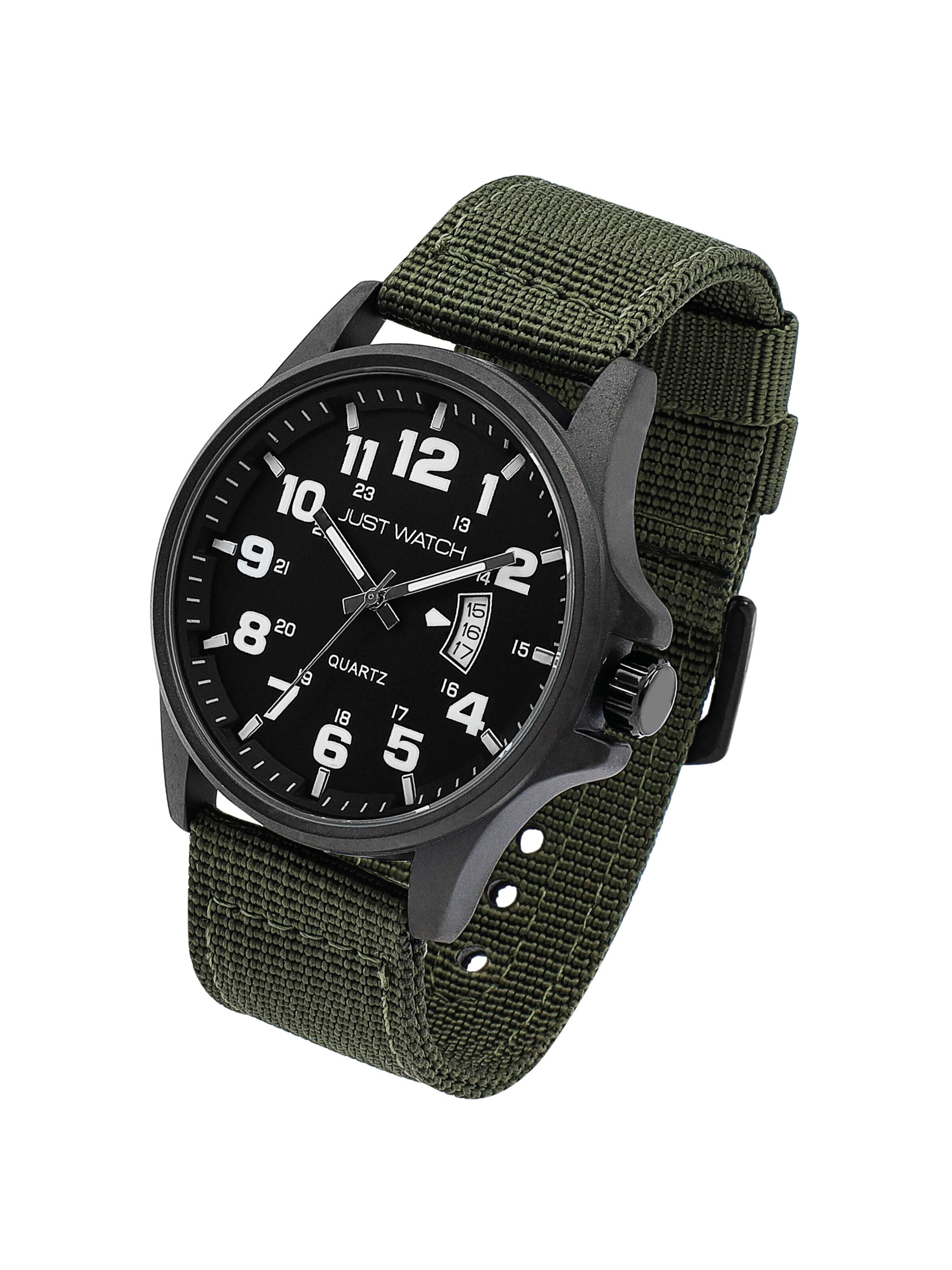 Just Watch Analog Watch 'Caius, Datumsanzeige' in Green