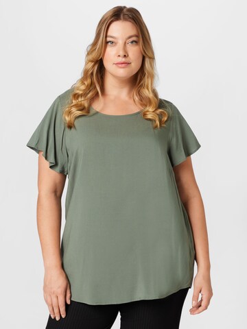 Camicia da donna 'SOFTY' di Fransa Curve in verde: frontale