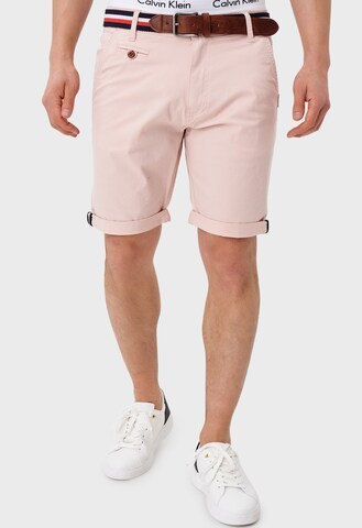 INDICODE JEANS Regular Chino Pants 'Creel' in Pink: front