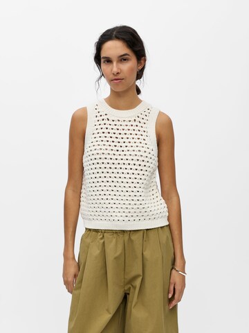 Tops en tricot 'OBJDunja' OBJECT en blanc : devant