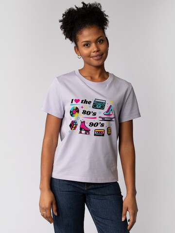 Maglietta '80s Love' di Watapparel in lilla: frontale