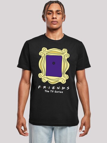 F4NT4STIC Shirt 'Friends Door Peephole -BLK' in Zwart: voorkant