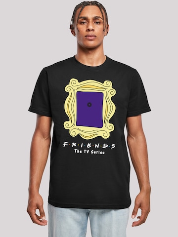 F4NT4STIC T-Shirt 'Friends Door Peephole -BLK' in Schwarz: predná strana