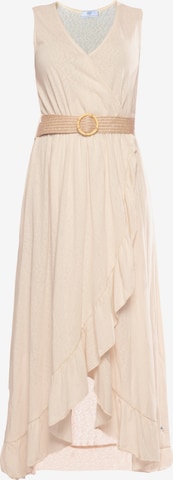 Le Temps Des Cerises Dress in Beige: front