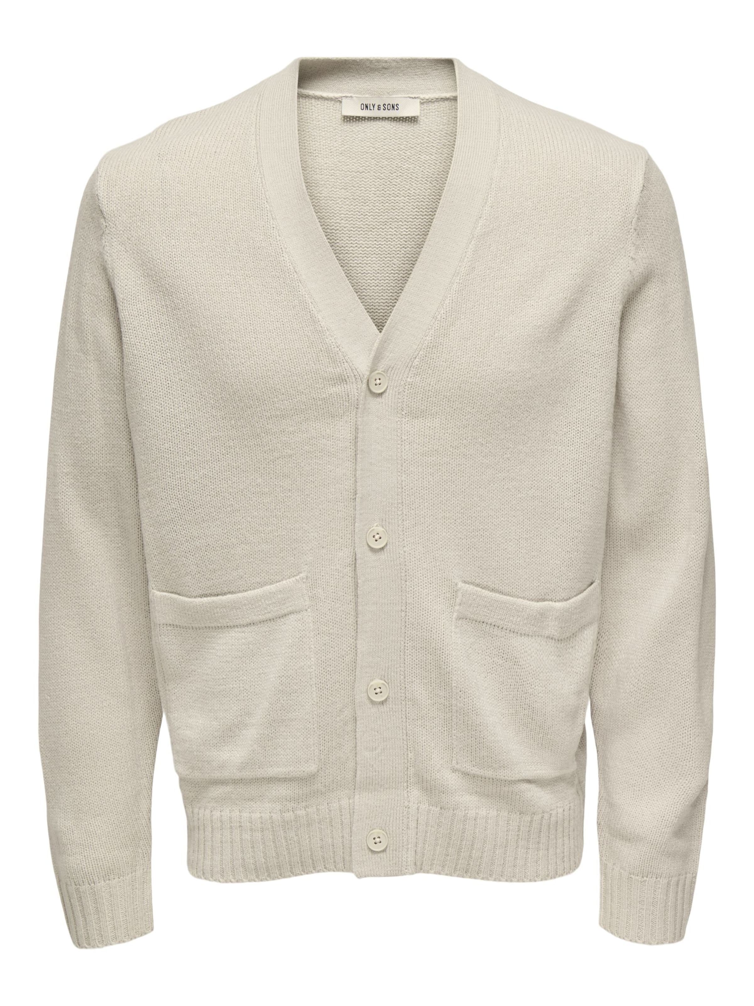 Only & Sons Gebreid vest 'MAJOR' in Grijs: voorkant