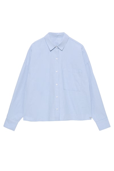 Pull&Bear Blus 'PACIFIC' i ljusblå / vit, Produktvy