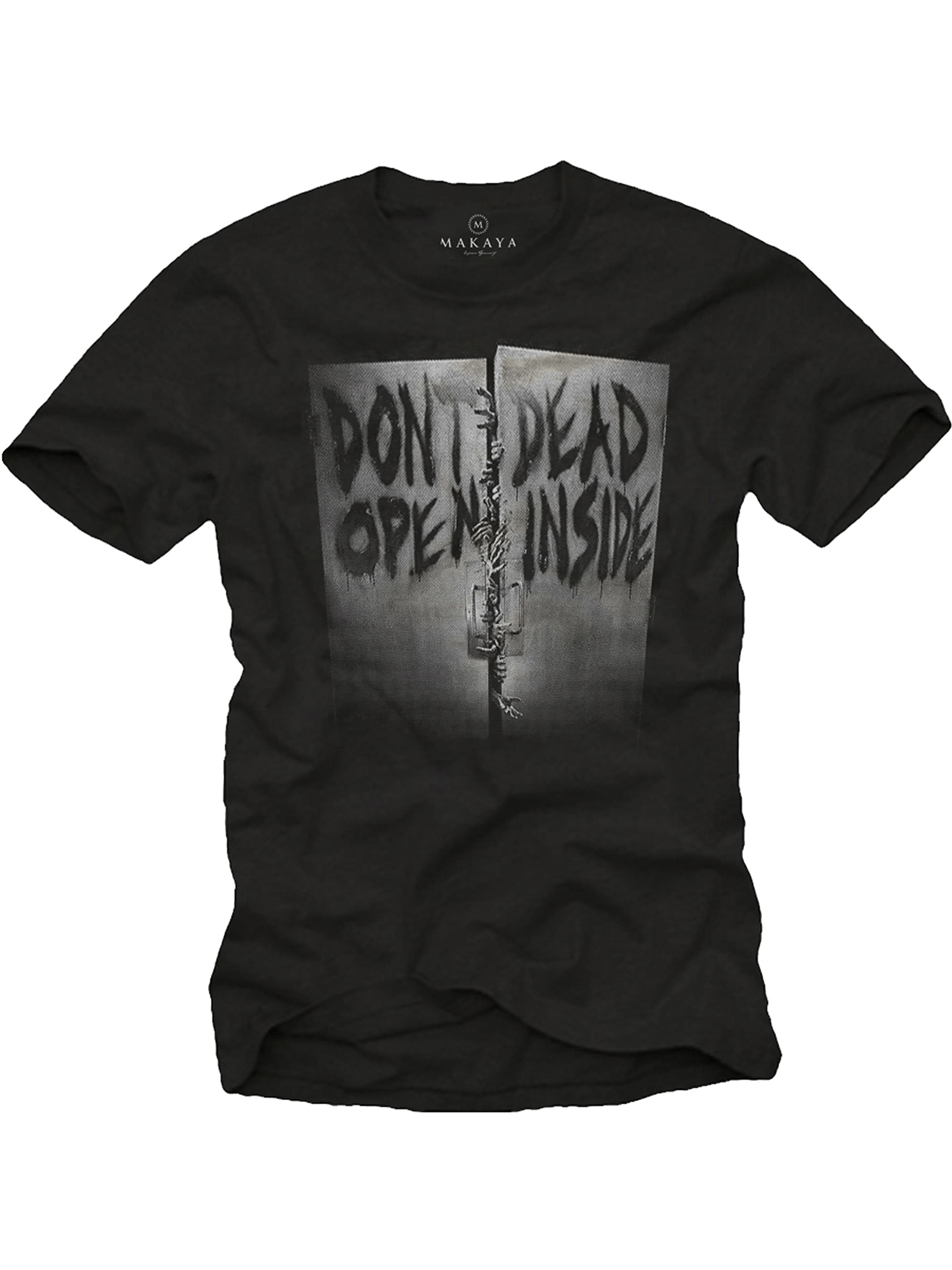 MAKAYA Shirt 'Don´t open dead inside' in Black: front