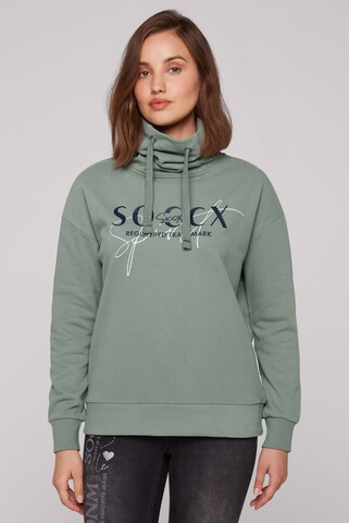 Soccx Sweatshirt mit hohem Kragen und Logo Print in Blau: Vorderseite