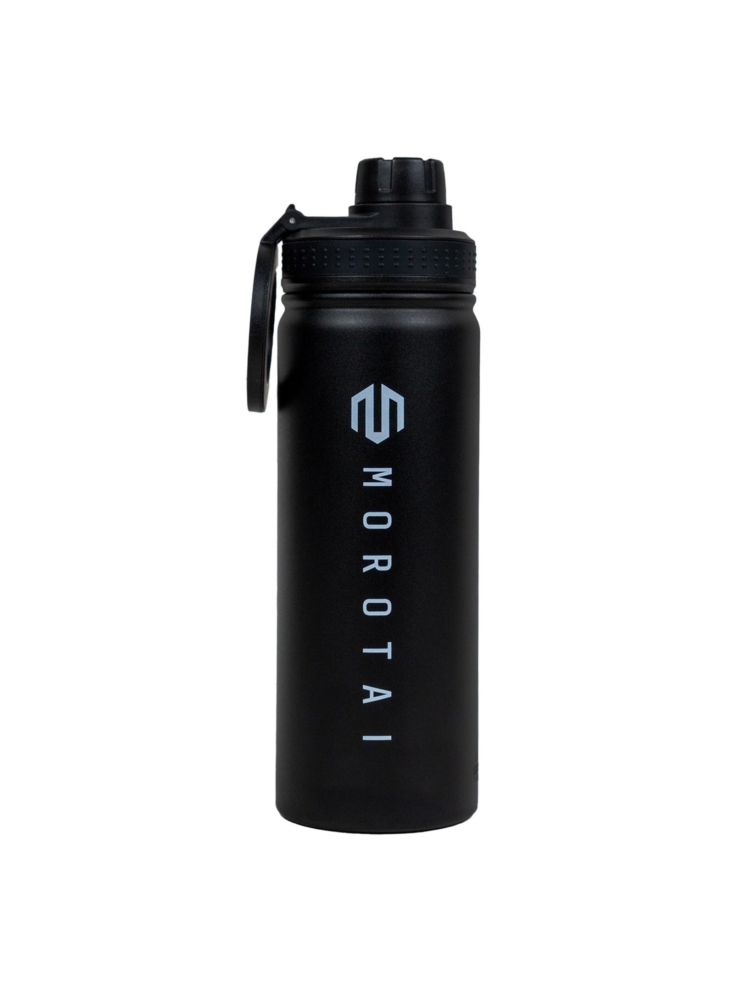 MOROTAI Drinking Bottle 'WARRIOR' in Black: front