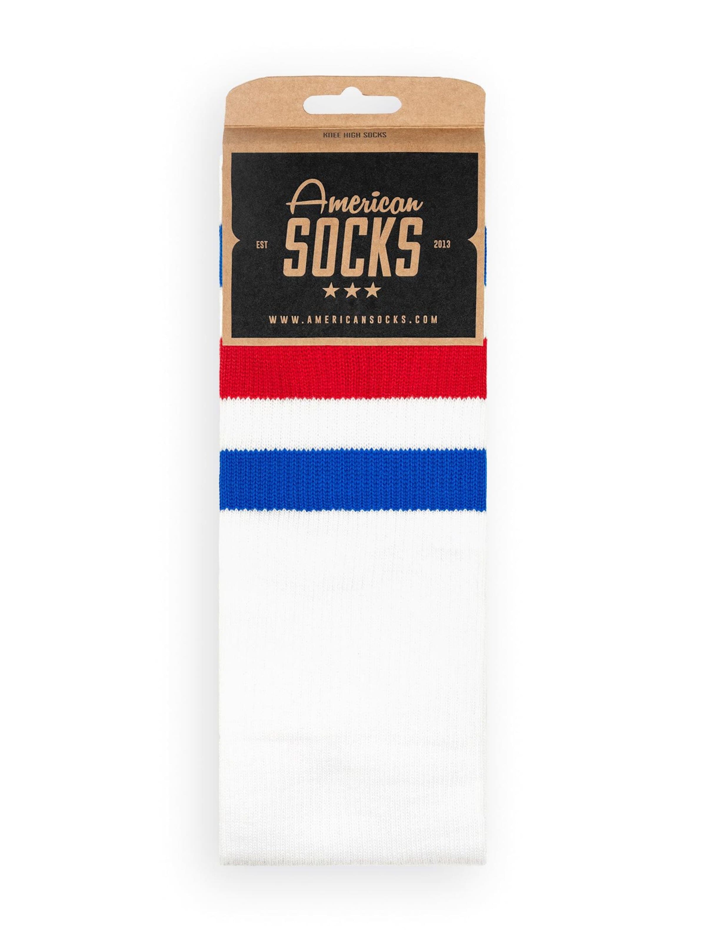American Socks - Calcetines hasta la rodilla 'American Pride' en blanco