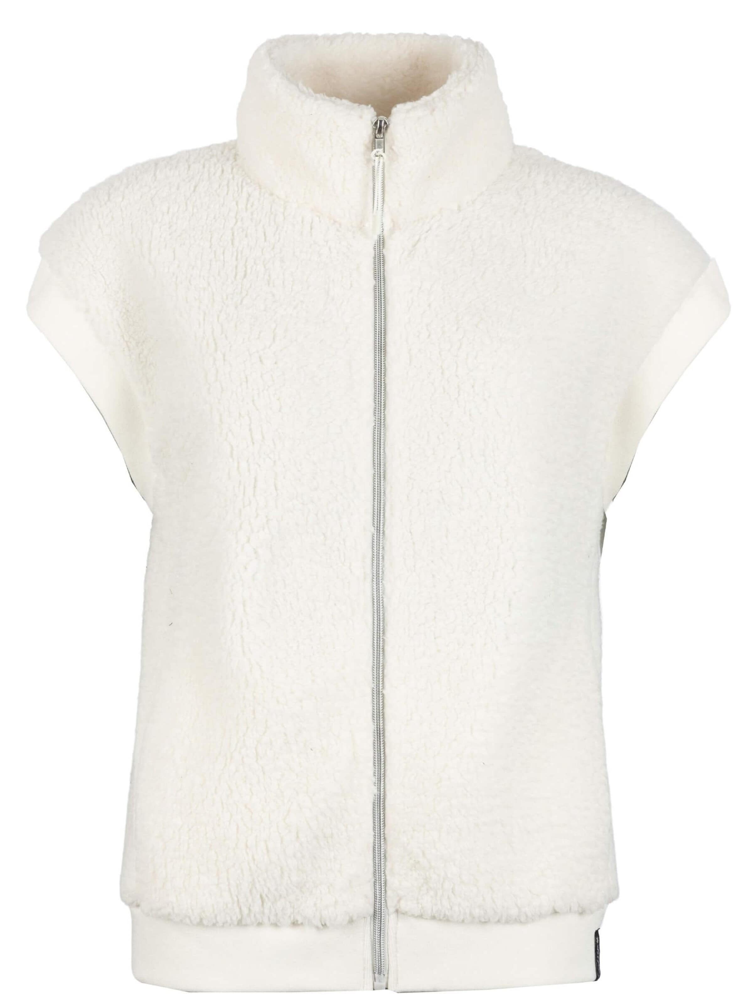 ROADSIGN australia Vest 'Weste Cozy Teddy aus Teddy-Plüsch, mit Reißverschluss und Stehkragen' in White: front