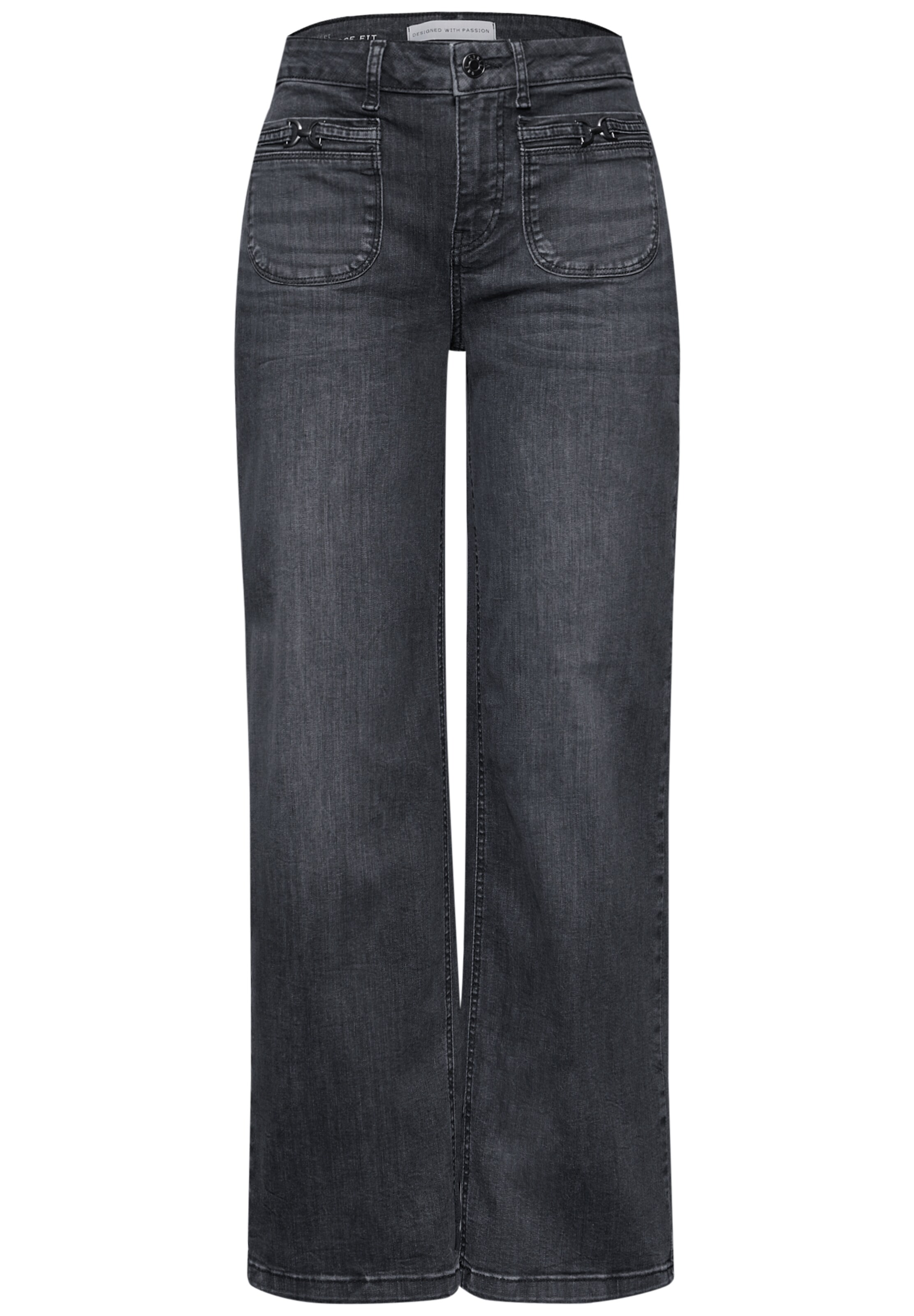 STREET ONE Wide leg Jeans in Grey: front