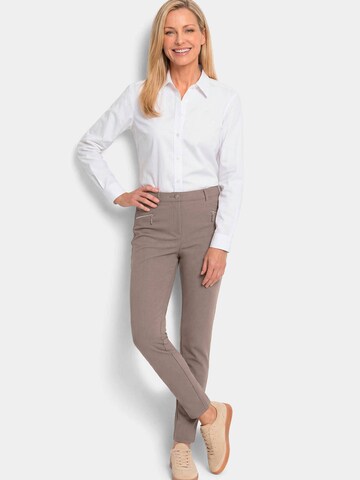 Goldner Slim fit Pants 'BELLA' in Beige: front