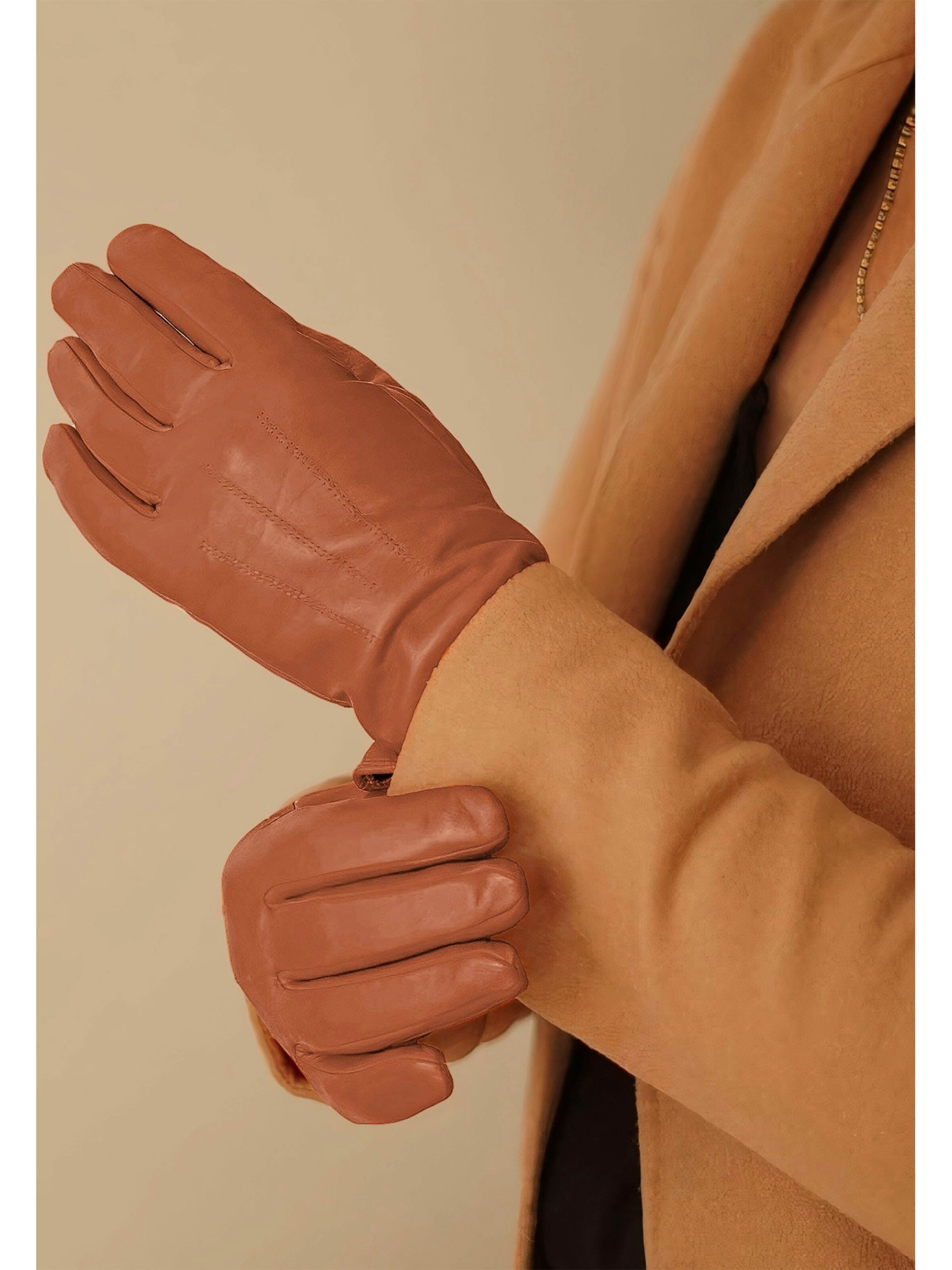 KESSLER Full Finger Gloves in Brown