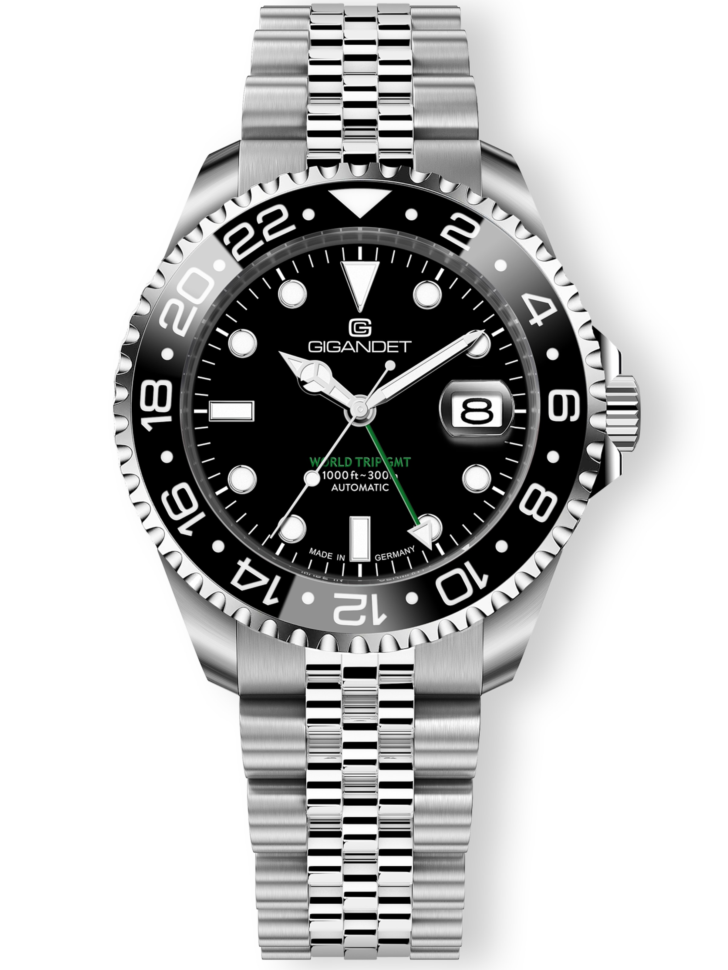 Gigandet Analog Watch 'WORLD TRIP GMT' in Black: front