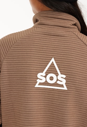 SOS - Sudadera con cremallera deportiva 'Muju' en marrón
