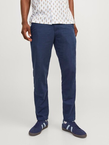 JACK & JONES Tapered Lærredsbukser 'JPSTAce JJSummer' i blå: forside